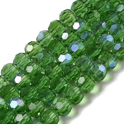 Electroplate Transparent Glass Beads Strands EGLA-A035-T6mm-L11-1