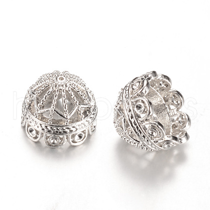 Alloy Bead Cap Rhinestone Settings X-PALLOY-S090-36P-LF-1