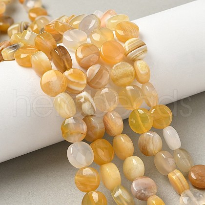 Natural Yellow Botswana Agate Beads Strands G-F790-H04-01-1