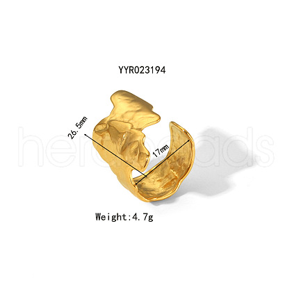 Irregular Hammered Stainless Steel Open Cuff Rings JY9046-1-1