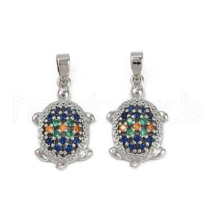 Brass Micro Pave Cubic Zirconia Pendants KK-N257-02P-1