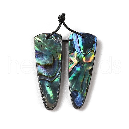 2Pcs Natural Abalone Shell/Paua Shell Pendants SHEL-A005-01E-1