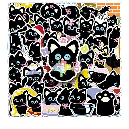 50Pcs 50 Styles PVC Stickers PW-WGDC277-01-1