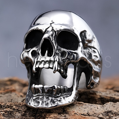 Skull 304 Stainless Steel Finger Rings for Men FS-WGF2445-02-1