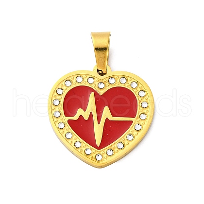 304 Stainless Steel Enamel Pendants STAS-S163-09B-G-1