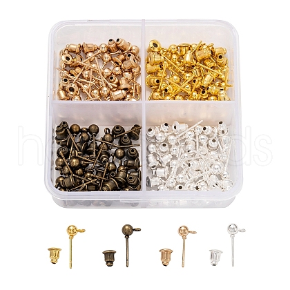 Iron Ball Stud Earring Findings IFIN-CJ0001-29-1