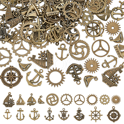 SUPERFINDINGS 108PCS 18Style Alloy Pendants FIND-FH0008-43-1