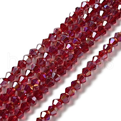 Transparent Electroplate Glass Beads Strands EGLA-S056-4mm-22-1