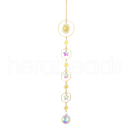 Quartz Crystal Big Pendant Decorations HJEW-PW0001-008A-1