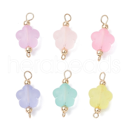 Transparent Frosted Acrylic Flower Links Connector Charms PALLOY-JF03906-1