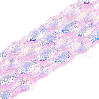 Transparency Electroplate Glass Beads Strands GLAA-T023-40A-06-1