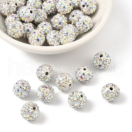 Polymer Clay Rhinestone Beads RB-N006-18-1