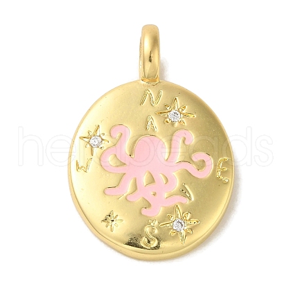 Brass Micro Pave Cubic Zirconia Pendants KK-Z042-23G-03-1