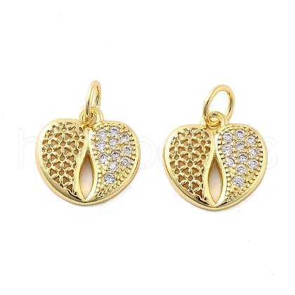 Brass Micro Pave Cubic Zirconia Pendants KK-C092-24J-G-1