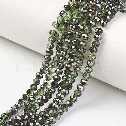 Electroplate Transparent Glass Beads Strands EGLA-A034-T4mm-P08-1