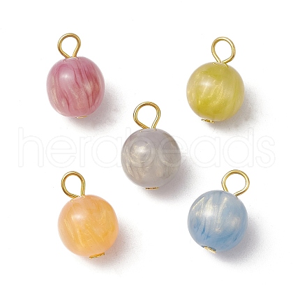 5Pcs Resin Imitation Cat Eye Pendants PALLOY-JF03499-01-1