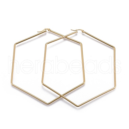 201 Stainless Steel Hoop Earrings EJEW-A052-25B-1