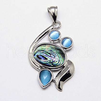 Abalone Shell/Paua Shell Pendants SSHEL-F0001-12-1