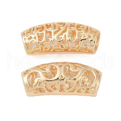 Hollow Out Brass Tube Beads KK-G532-03G-1