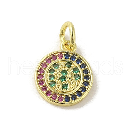 Brass Micro Pave Cubic Zirconia Charms KK-M283-25C-02-1