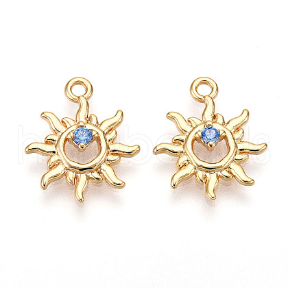 Brass Micro Pave Cubic Zirconia Charms KK-N261-100G-1