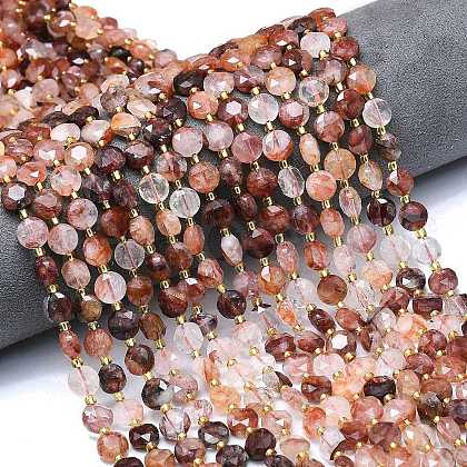 Natural Hematoid Quartz/Ferruginous Quartz Beads Strands G-C116-A79-02-1