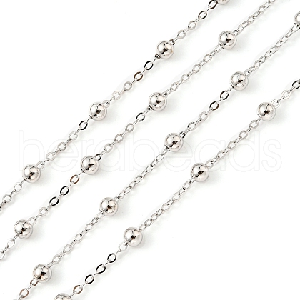 Anti-Tarnish Rhodium Plated 925 Sterling Silver Satellite Chains STER-F052-16P-1