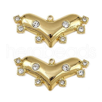304 Stainless Steel Crystal Rhinestone Pendants STAS-L290-08G-1