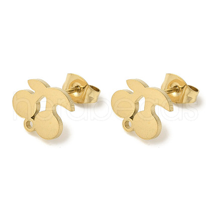 Ion Plating(IP) 304 Stainless Steel Stud Earring Findings STAS-I206-15G-1