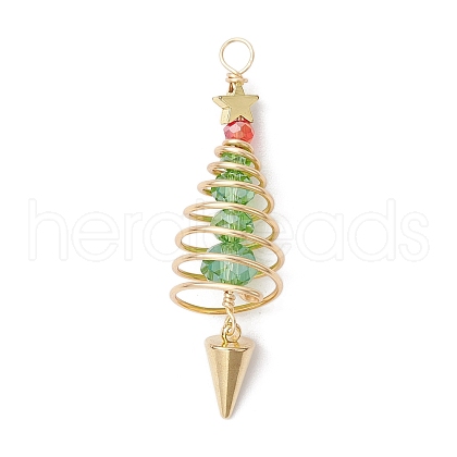 Christmas Theme Copper Wired Glass Big Pendants PALLOY-JF02859-1