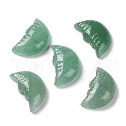 Natural Green Aventurine Carved Healing Moon with Human Face Figurines G-B062-06D-1