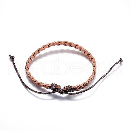 Adjustable Braided Leather Cord Bracelets BJEW-P099-21A-1