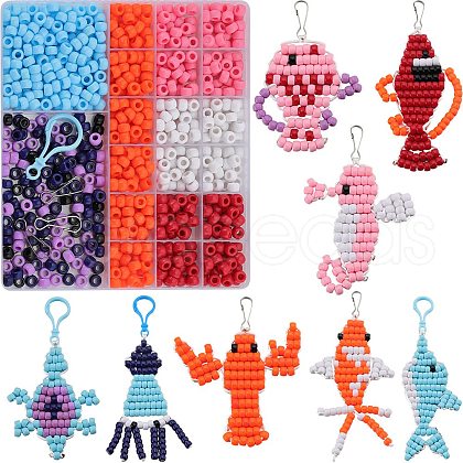 SUNNYCLUE DIY Ocean Theme Keychain Making Kit DIY-SC0023-51-1