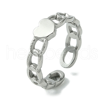 304 Stainless Steel Open Cuff Ring RJEW-L110-026P-1