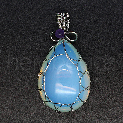 Synthetic Opalite Pendants PW-WG69173-01-1