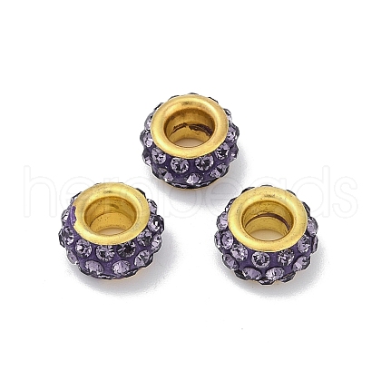 Alloy Rhinestone Clay Pave Beads ALRI-D300-04G-13-1