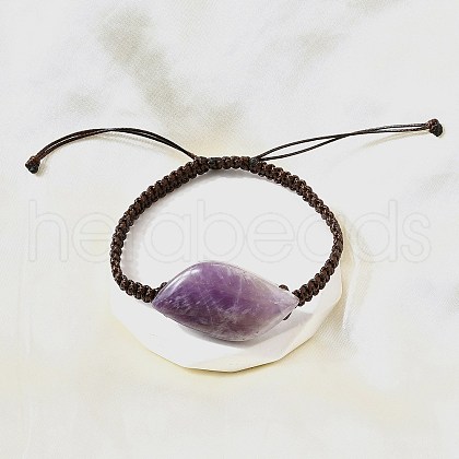 Natural Amethyst Beads Braided Bead Bracelets BJEW-Q070-01H-1