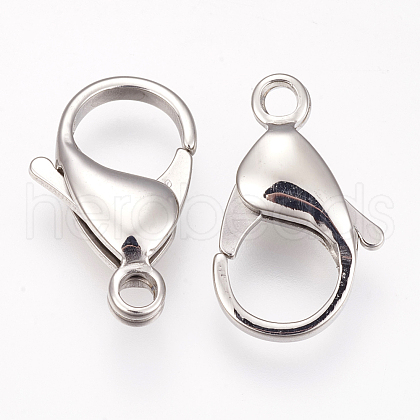 Tarnish Resistant 304 Stainless Steel Lobster Claw Clasps STAS-O114-057P-C-1