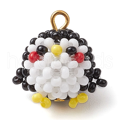 Seed Beads Beaded Charms PALLOY-MZ00317-1