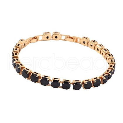 Hip-hop Brass Micro Cubic Zirconia Link Chain Bracelets for Men and Women FX8797-28-1