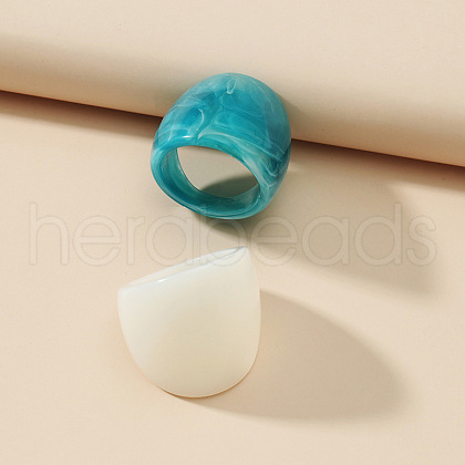 2Pcs Retro Acrylic Ring Sets KY9181-1