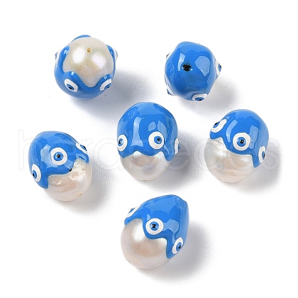 Natural Cultured Freshwater Pearl Enamel Beads PEAR-G014-05A-1