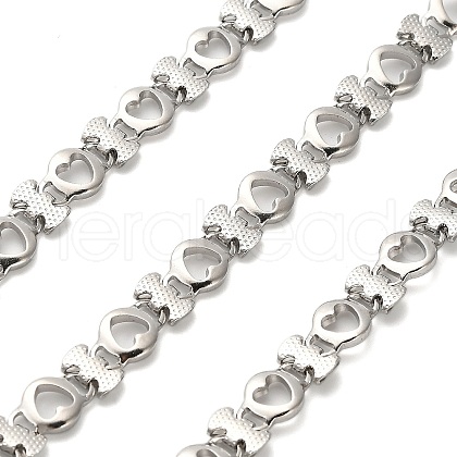 304 Stainless Steel Heart & Letter I Link Chains CHS-A016-58P-A-1