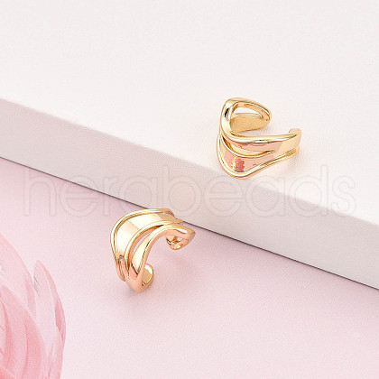 Brass Cuff Earrings KK-T074-40G-1