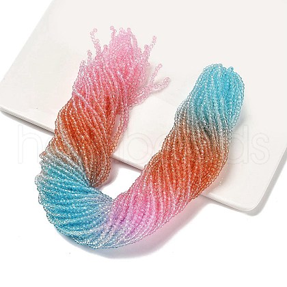 Transparent Painted Glass Beads Strands DGLA-A034-T1mm-A19-1