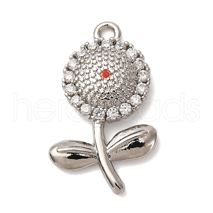 Brass Micro Pave Cubic Zirconia Pendants KK-I276-04P-05-1