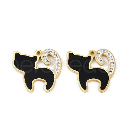 304 Stainless Steel Enamel Charms STAS-L290-27G-1