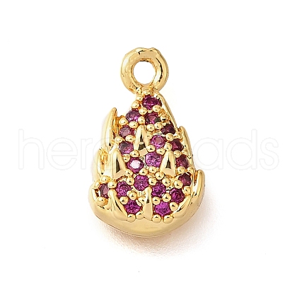 Brass Micro Pave Clear Cubic Zirconia Pendants KK-U065-05C-G-1
