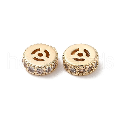 Rack Plating Brass Cubic Zirconia Beads KK-K273-13KCG-1