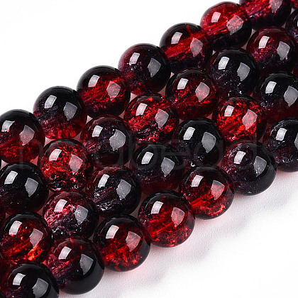 Transparent Crackle Glass Bead Strands GLAA-T025-8mm-02G-1